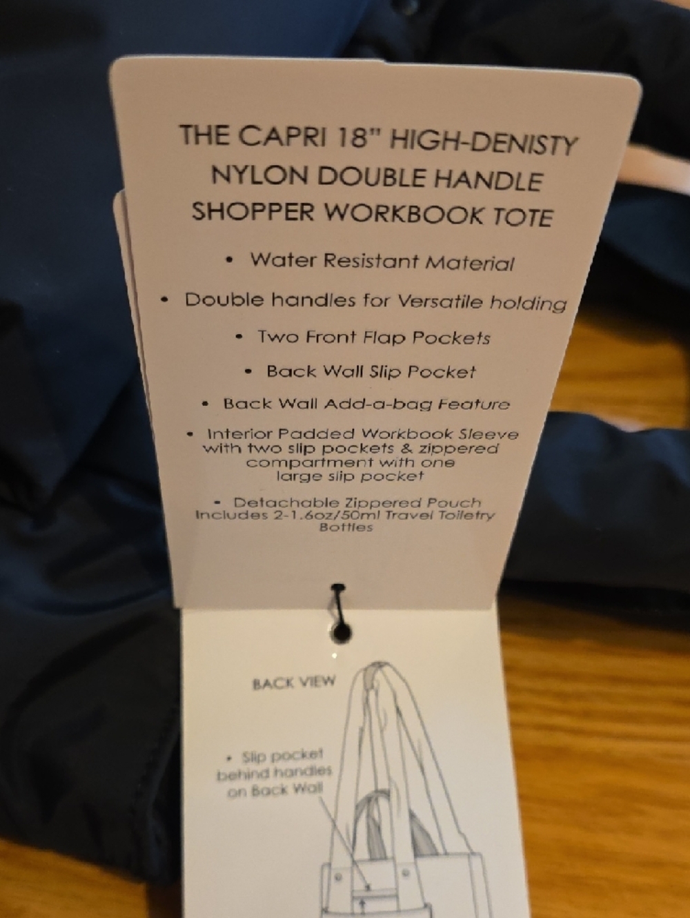 JOAN & DAVID The Capri Black Nylon Workbook Tote - Picture 5 of 14